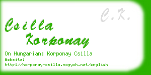 csilla korponay business card